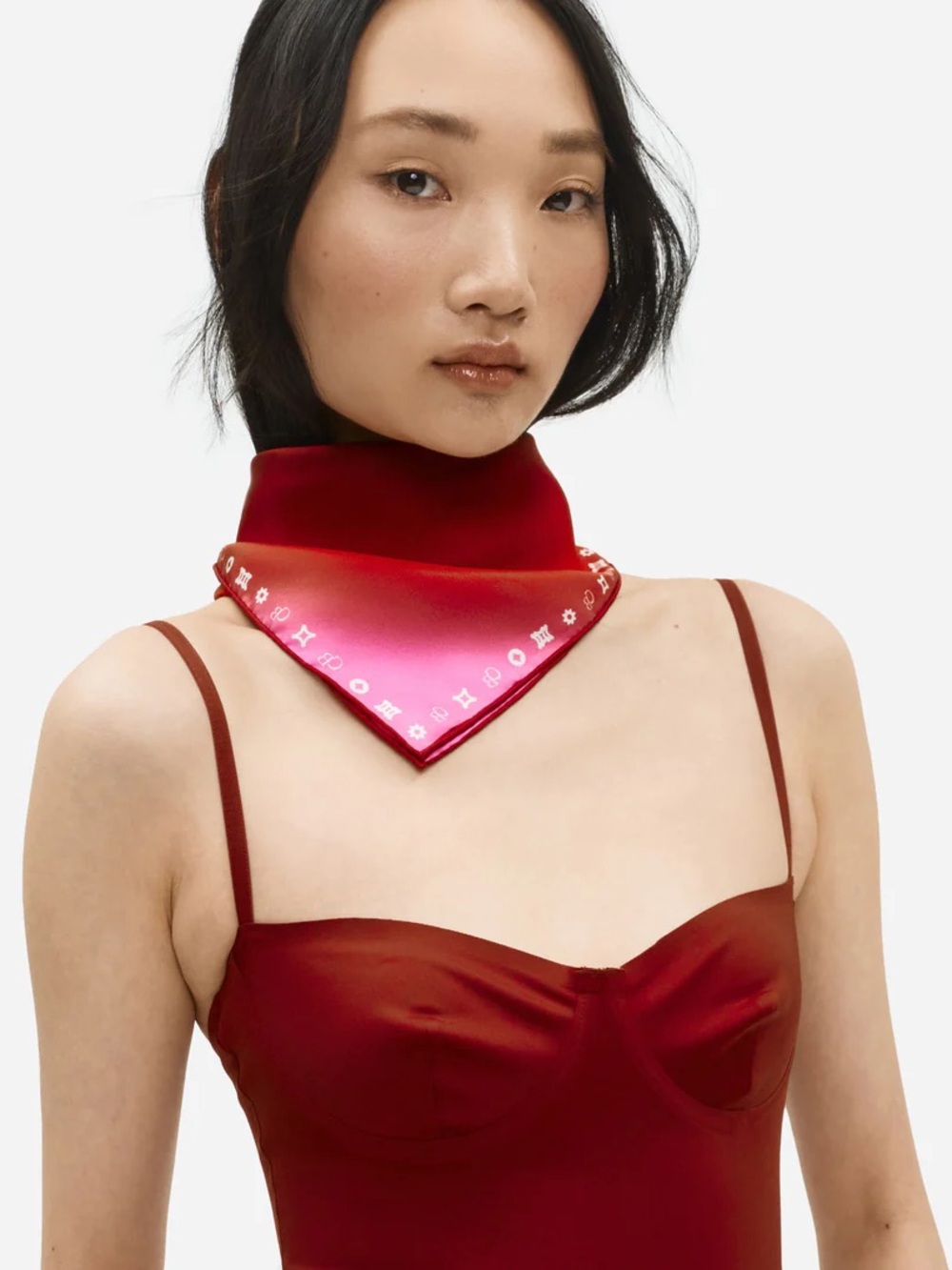 Giftable Ombré Red Gradient Organic Silk Scarf NYC Ballet
